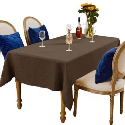 China Waterproof Customization 240gsm Bahama Coffee Fabric Solid Color Tablecloth Party Decorations 55*94inch 140*240cm for sale