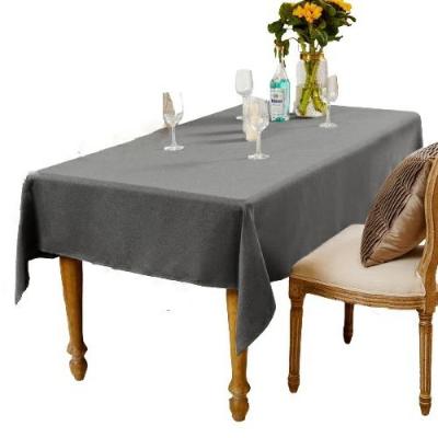 China Customization Waterproof 57*118inch 145*300cm Lead Gray 240gsm Bahama Fabric Solid Color Tablecloth Weights for sale