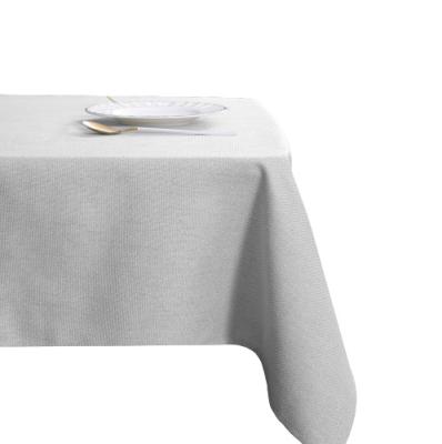 China Customization 47*63 Inch 120*160cm 240gsm Gray Rice Gray Rectangular 100% Polyester Solid Color Rectangular Tablecloth Waterproof 240gsm for sale