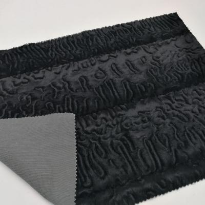 China Toy For Garment And Toy Embossed And Brushed Stripe Acetate Faux Fur Or Plush Fabric Wholesale for sale