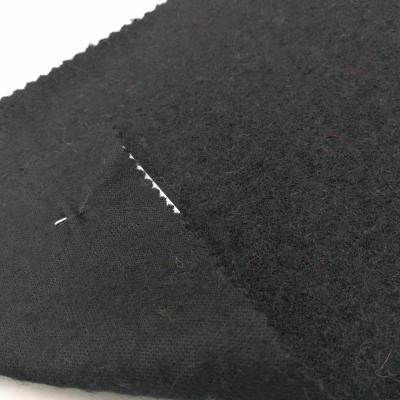 China Hotsale Super Light Black Wool Anti Pill Boiled Poly Fabric Knit Woolen Fabrics for sale