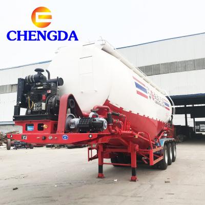 China Truck Trailer 2 Axles 3 Axle 40CBM Dry Bulk Powder Cement Tank Carrier Truck Bulk Cement Tanker Semi Trailer for sale