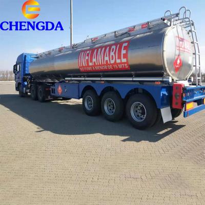 China Truck Trailer Factory 3 Axles Air Suspension Aluminum Petrol Fuel Tanker Semi Trailer for Sale for sale