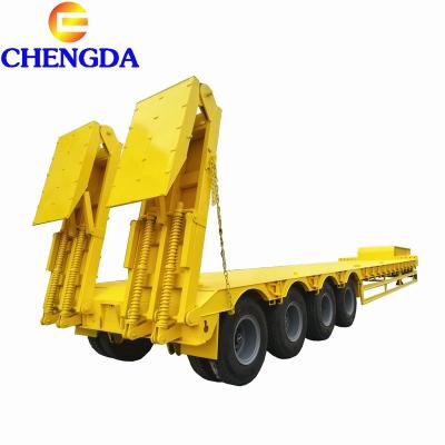 China Truck Trailer Cheap Used 4 Axle 100 Ton Low Bed Truck Trailer for Sale for sale