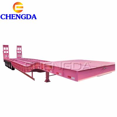 China Truck Trailer Cheap New 4 Axle 100 ton Lowbed Semi Trailer for Sale for sale