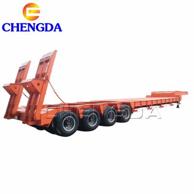 China Truck Trailer Low Price 3 Axle 60 Ton 100 Ton Low Bed Truck Trailer for Sale for sale