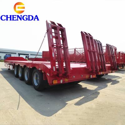 China Truck Trailer China Factory Price 100 Ton 3 Axles Lowbed Trailer for Sale for sale