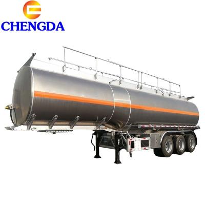 China Aluminum Truck Trailer 3 Axles 40000Liters Fuel Tank Palm Oil Tanker Truck Trailer for sale