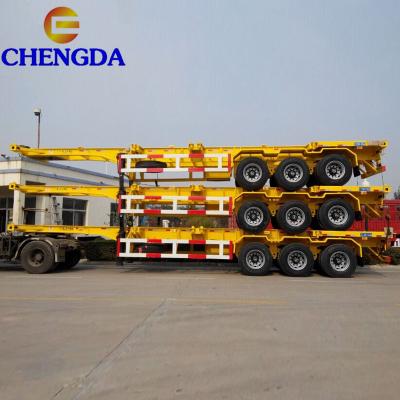 China New 36000 Liters 3 Axle 20Ft 40Ft Truck Trailer Skeleton Chassis Container Semi Trailer For Sale for sale