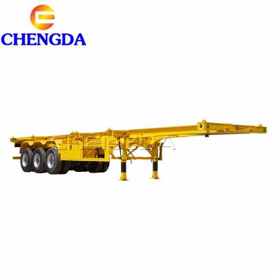 China Truck Trailer 3 Axles 20 Feet 40 Ft Skeleton Container Semi Trailer for sale