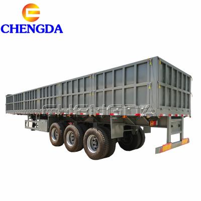 China 12 Meter Long Truck Trailer 3 Axles 12m 12.5m 40ton 50ton Cargo Sidewall Semi Trailer Truck for sale