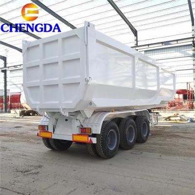 China Truck Trailer Factory Price 3 Axle Rear End 25cbm Hydraulic U-shape Tipper Dump Trailer for sale