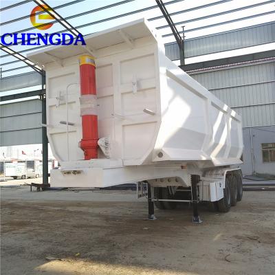 China Truck Trailer Factory Price 2 3 4 Axles 60ton Tipper Hydraulic Cylinder Dump Semi Truck Trailer for sale