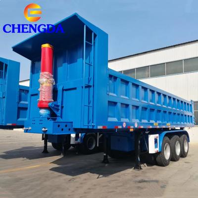 China Truck Trailer 3 Axles 40 Cubic Meter Tipper Semi Truck Rear Dump Truck Trailer for sale