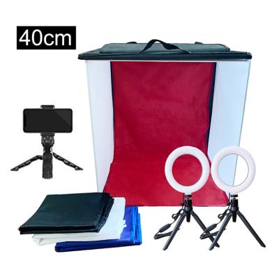 China Easy light box 16x16x16 inch cube photo light box tent kit led softbox with 4 color background for photography zu verkaufen