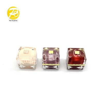 China 15g 30g 50g New Style Luxury Face Cream Square Small Transparent Custom Acrylic Jar for sale