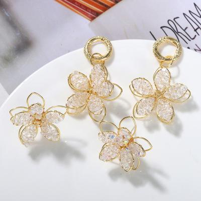 China Dvacaman 2020 New Fashion Korean Wholesale Korean Fashion Cute Pearl Flower 28342 Beaded Statement Dangle Women Earrings Jewelry For Holiday for sale