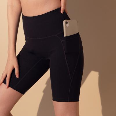 China Breathable Best sell Custom Black Fifth pants with pocket Ladies Gym Fitness Active Wear High Waisted Leggings for sale