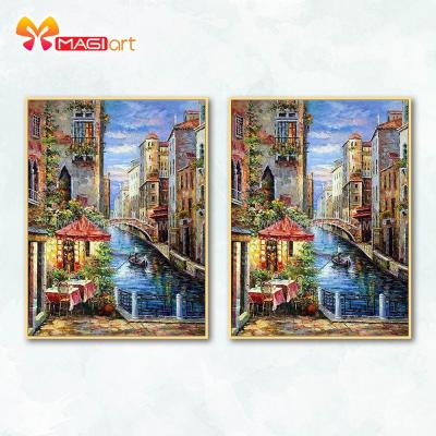 China European Cross Stitch Kits Embroidery DIY 11CT Stamped Fabric Set For Home Decoration Patterns Seaside Landscape NCMS081 for sale