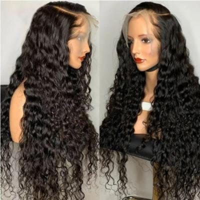 China Wholesale Seller 100% Water Wave Virgin Pre Plucked HD Transparent Afro Lead Closure Full Lace Wig With Baby Hair Human Hair Lace Front Wigs for sale