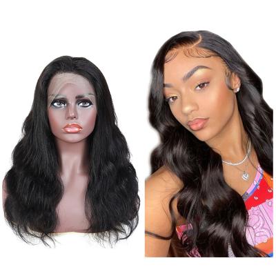 China Women 40inch 100% Virgin Body Wave Human Hair Cheap Peruvian HD Full Lace Frontal Wigs With Baby Hair for sale