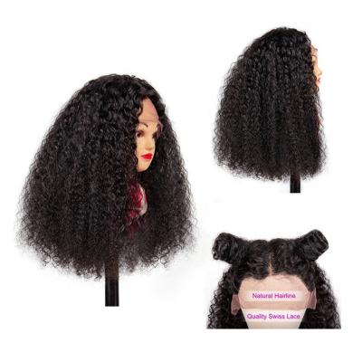 China Wholesale Sellers Curly Pluck Cheap Pre Curly Lace Front Human Hair Brazilian Natural Afro Full Wigs For Black Women for sale