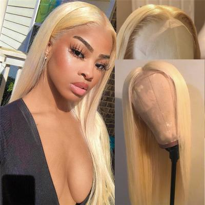 China Full Lace Wig 100% Ombre Platinum Deep Blonde 10a 13x6 613 Transparent Frontal Unprocessed Indian Straight Raw Indian Straight Wave for sale