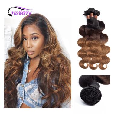 China Cheap Ombre Body Wave Cuticle Aligned Unprocessed Raw Virgin Hair Bundles Brazilian Piano Color Body Wave Wholesale Vendors for sale