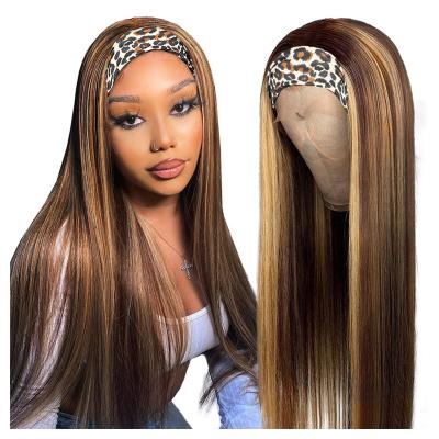 China Colored Hair For Lace Front Brazilian Cuticle Aligned 1B Lead Color Women Raw Highlight Honey Color Hair Wigs for sale