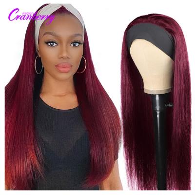 China 30 Inch 613 Full Lacquer Size 8 Virgin Virgin Hair Five Star Lace Headband Dwiggins Deep Wave Indian Straight Burgundy Red Deep Wave Wig for sale