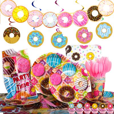 China Festival Decoration Donut Dessert Theme Birthday Party Supplies Party Decoration Party Tableware Supplies Store Paper Napkin for sale