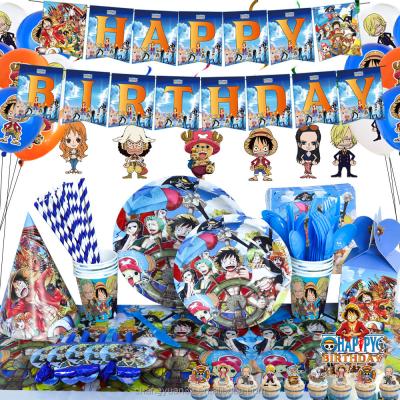 China Festival Decoration Pirate Wang Luffy Birthday Party Store Paper Napkin Party Tableware Decorative One-piece Disposable Supplies for sale