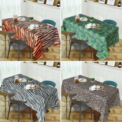 China PAPER jungle animal tablecloth 1.37*2.74M leopard leaf tablecloth for sale