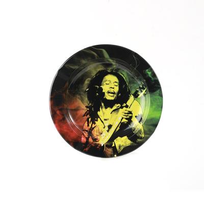 China Tobacco Round Shape Metal Tin Rolling Trays Wholesale With Tobacco Custom Serving Pocket Ashtray Small Logo Rolling Tray Weed for sale