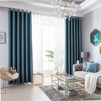 China Cheap Direct Selling Emerald Green Cotton Bllinds Window Curtain Nordic Thick Curtain Durable Warm Light for sale