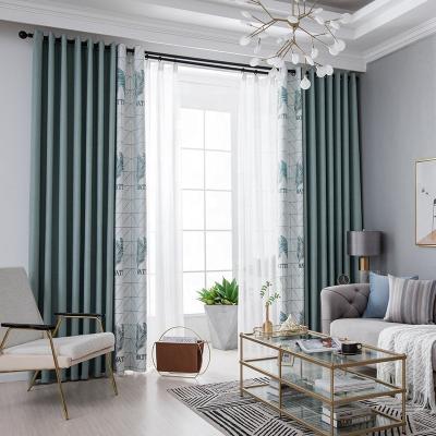 China Factory Direct Insulated Jacquard Quilting Solid Color Polyester Blackout Curtains for sale