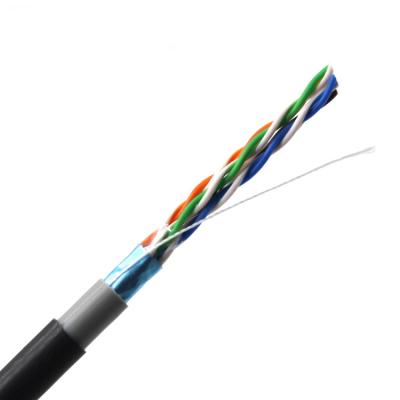 China Networking outdoor ftp utp cable 4 pair 350mhz pvc/pe double sheath LAN Ethernet cable outdoor waterproof for sale