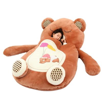 China Lovely Gift Cartoon Stuffed Animal Bed Cute Bear Stuffed Plush Bed Soft Warm Bed For Kids Adults for sale