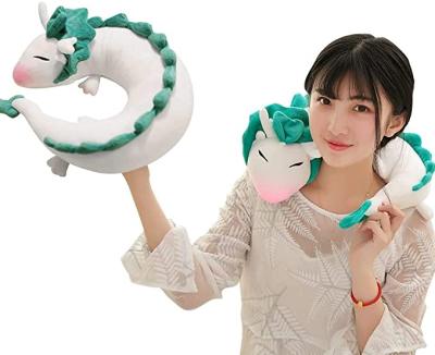 China Japanese Role Dragon Stuffed Pillow Cute Haku White Dragon Plush Soft Neck Pillow Cute Gift Movie Role for sale