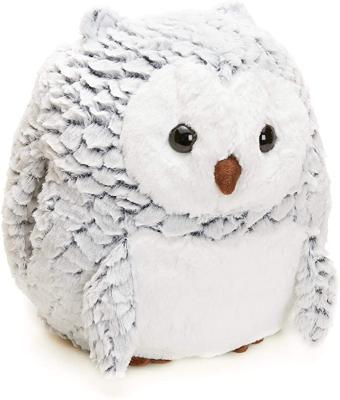 China Cute Gift Plush Owl High Quality Fluffy Animal Hand Warmer White Plush Hand Warmer Comfortable Stuffed Owl Pillow for sale