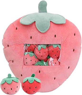 China Lovely Shape Gift Fruit Stuffed Toys Pillow Banana Apple Strawberry Carrot Plush Toy With Cute Rabbit Inside Creative Soft Pillow Cushion for sale