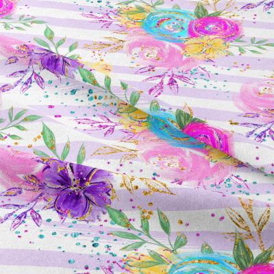 China Bright and vibrant anti pill printer textile color cotton floral custom print lycra fabric for baby clothes for sale