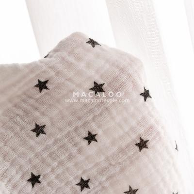 China Wholesale Light Weight Super Soft Anti Pill Batch Small Pill Print Chiffon Cotton Gauze Fabric For Baby for sale