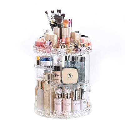 China Makeup Organizer Adjustable Multi-Function Acrylic Sustainable Cosmetic Storage 360 ​​Rotating Makeup Organizer for sale