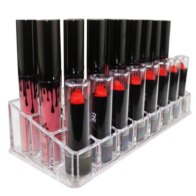 China High Quality Clear Acrylic PS 24 Cosmetic Lipstick Holder Lipstick Organizers for sale