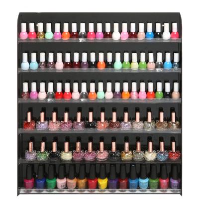 China Convenient Wall Mounted Black Color Nail Polish Acrylic Display Beautiful Wall Display for sale