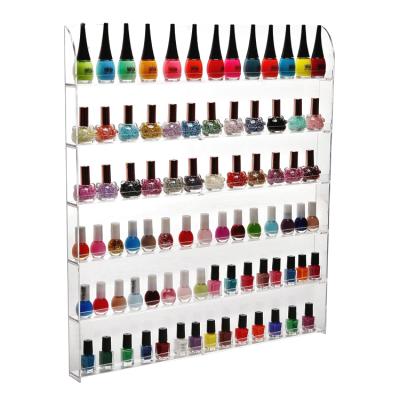 China Good Quality Clear Acrylic Organizer Display Wall Cosmetic Display Nail Polish Nail Polish Rack for sale