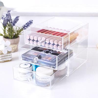 China Viable Wholesale Clear Acrylic Makeup Organizer With Drawers Acrylic Makeup Organizer for sale