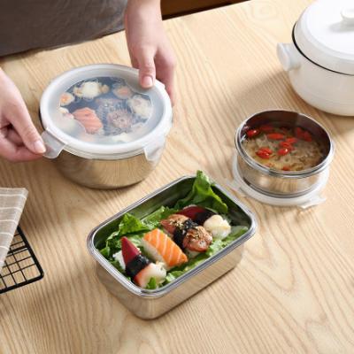 China Wholesale Microwavable 304 Food Bowl Stainless Steel Warmer Lunch Box for sale