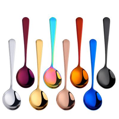 China Sustainable Christmas Professional Coffee Cupping Long Spoon Stainless Steel Round Cupping Spoon With Custom Logo for sale